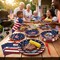100PCS 250th Anniversary Patriotic Tableware Set for 25 Guests – Red, White & Blue Disposable Plates, Napkins & Forks for 2026 Independence Day, Memorial Day & Military Celebrations (USA-Themed Decor)